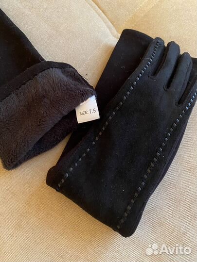 Перчатки женские, замша «Зимушка» новые