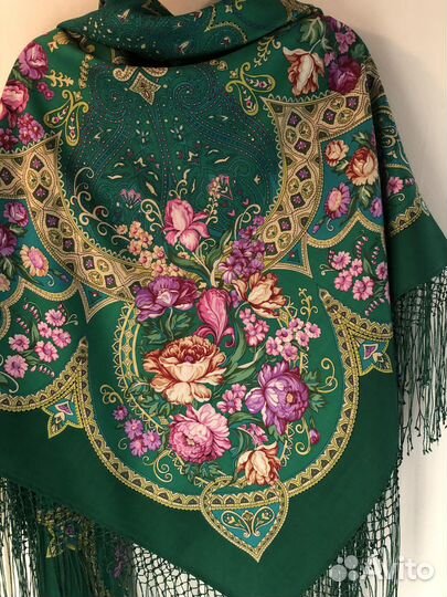 Павловопосадский Платок Шаль редкий колорит шерсть