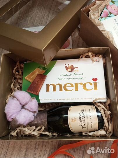 Подарочные боксы с шампанским и конфетами