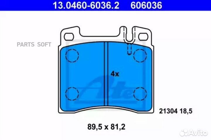 ATE 13046060362 13.0460-6036.2 408 00FDB798 колодк