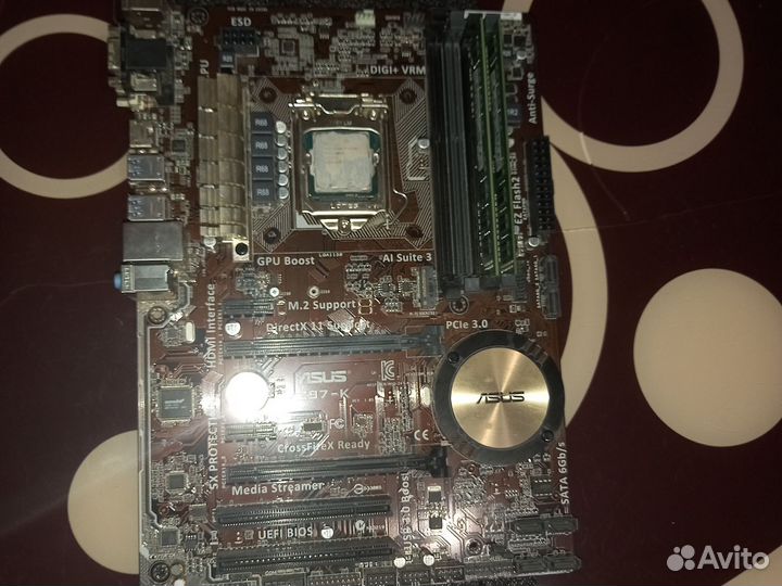 Комплект i7- 4790k+asus z97-k+ 2x4gb ddr3 samsung