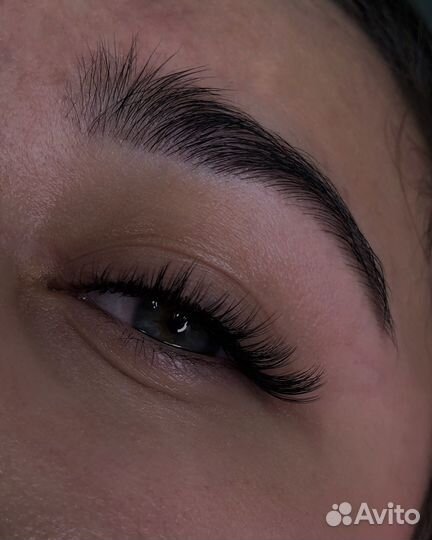 Наращивание ресниц брови