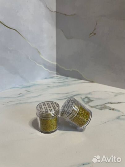 Блестки голографические золотые 5.5гр для маникюра