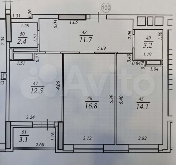 2-к. квартира, 64 м², 13/25 эт.