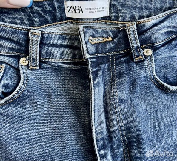 Джинсы Zara с разрезами 36