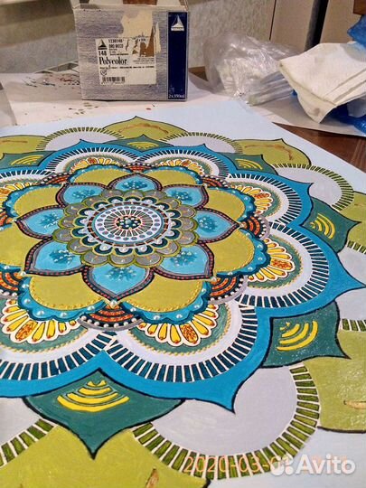 Картина мандала, Ручная работа