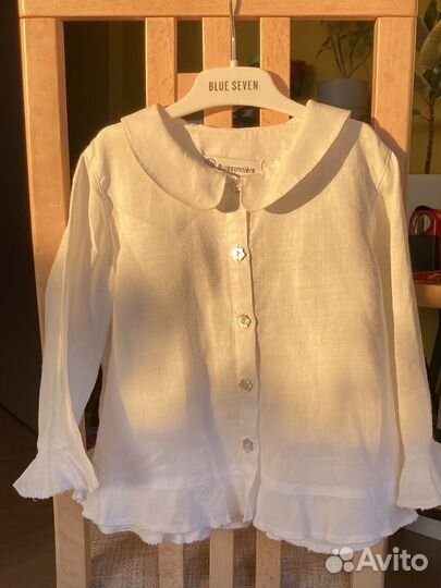 Блузка-рубашка с перламутровыми пуговицами