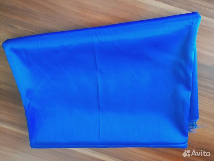 Ткань атлас 1,5 м синий. Цена за весь отрез