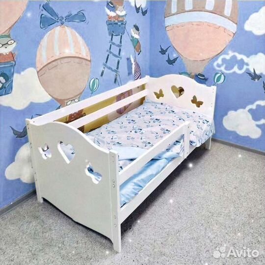 Кроватка детская высокий борт из натурального дере