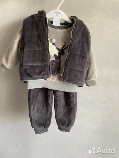 Костюм детский тройка теплый 86