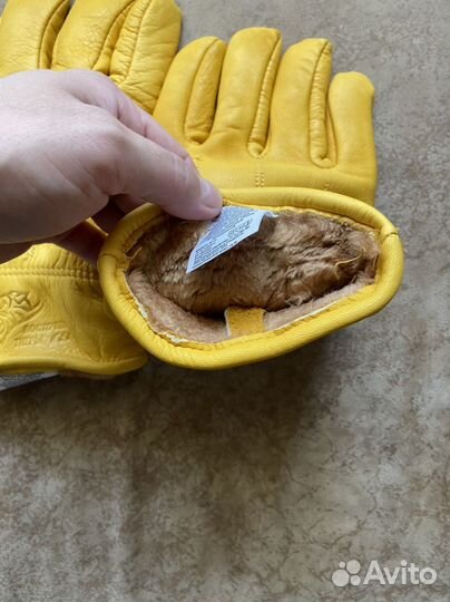 Мужские кожаные перчатки зимние