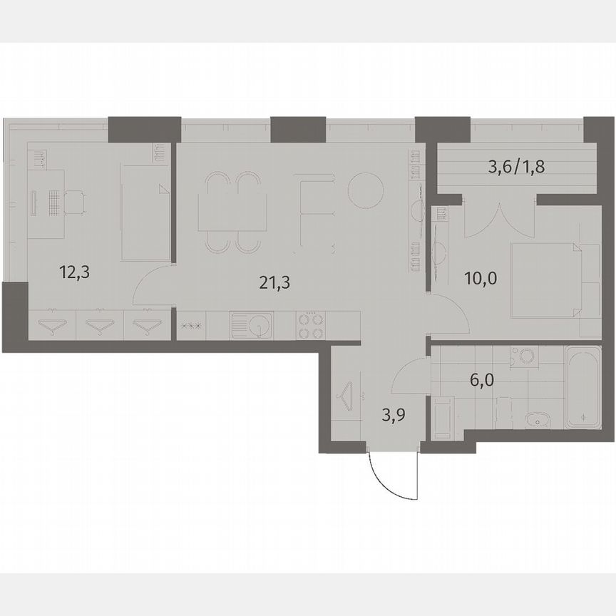 2-к. квартира, 55,3 м², 7/11 эт.