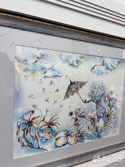 Картина акварель в раме