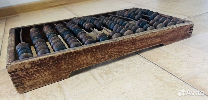 Большие старинные счеты деревянные 19 век