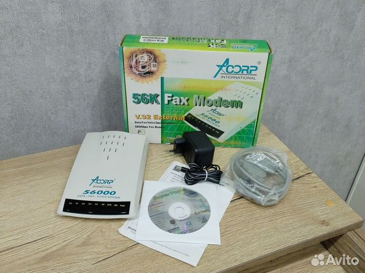 Модем 56К Fax modem 56000 V.92 External Acorp