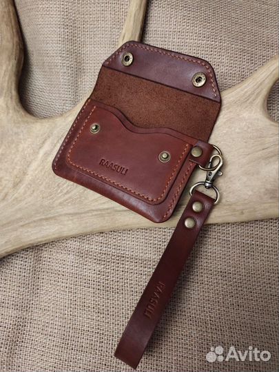 Хипстерский кошелёк картхолдер кожаный handmade