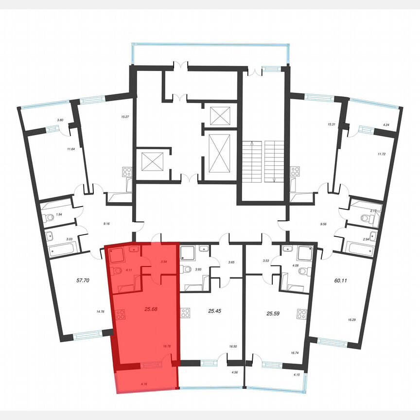 Квартира-студия, 28,6 м², 16/22 эт.