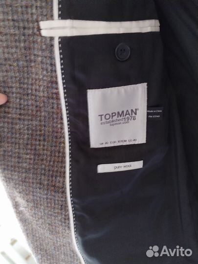 Пиджак мужской шерсть topman 48 50