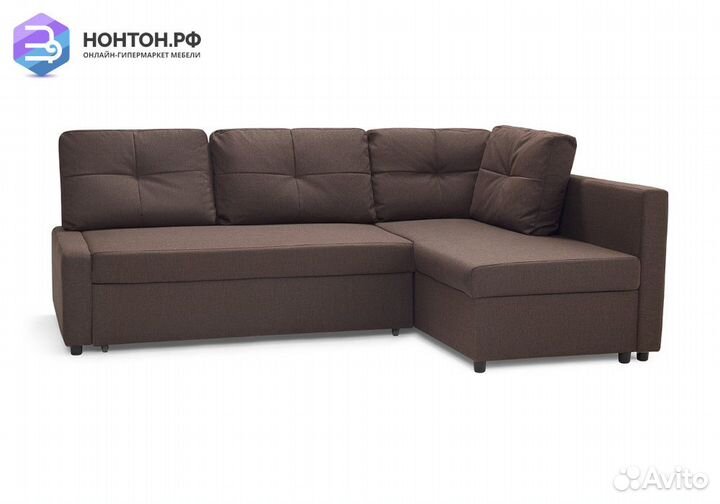 Диван угловой дельфин Поло кофейный