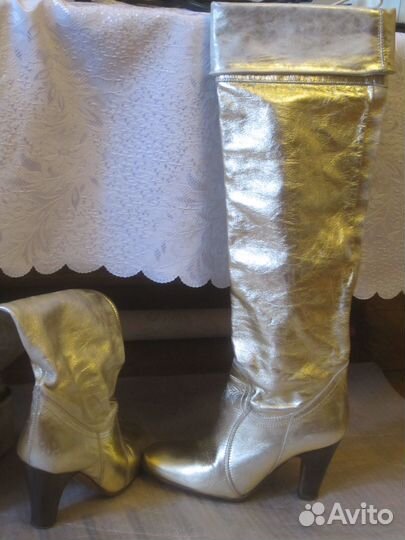 Ботфорты Натур\Кожа сапоги