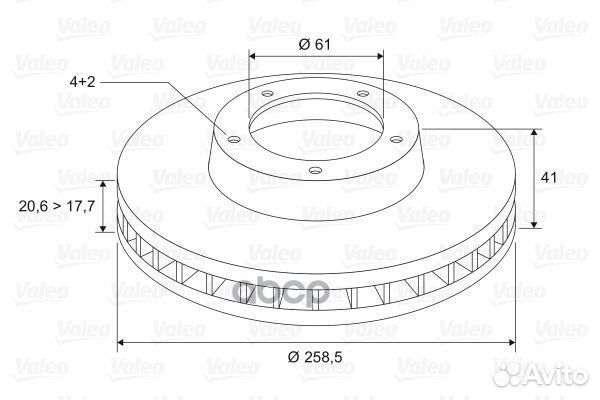 Диск тормозной перед прав/лев 297208 Valeo