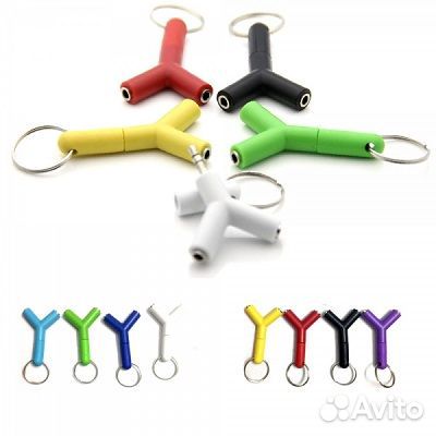 Переходник аудио (Джек 3,5 мм на 2 гнезда 3,5 мм)