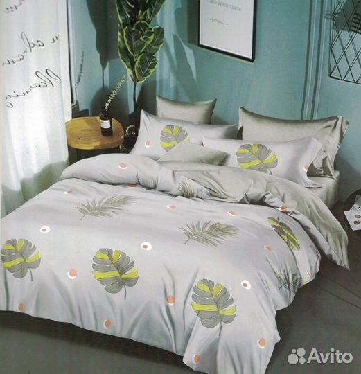 Постельное белье евро с простыней на резинке