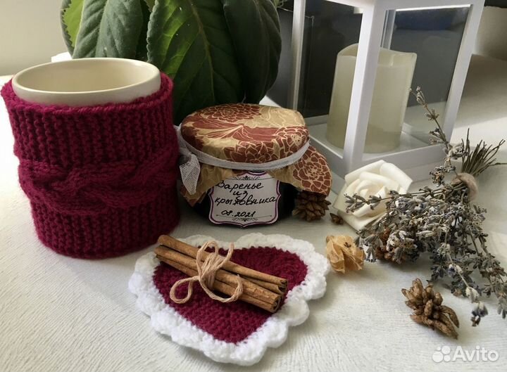 Вязаный чехол на кружку