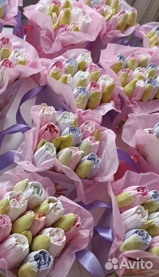 Цветы из зефира. Сладкий букет