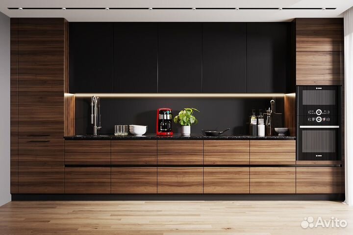 Кухонная мебель разные цвета фасадов