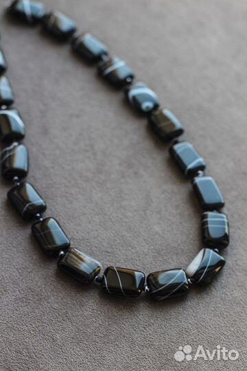 Бусы агат новые