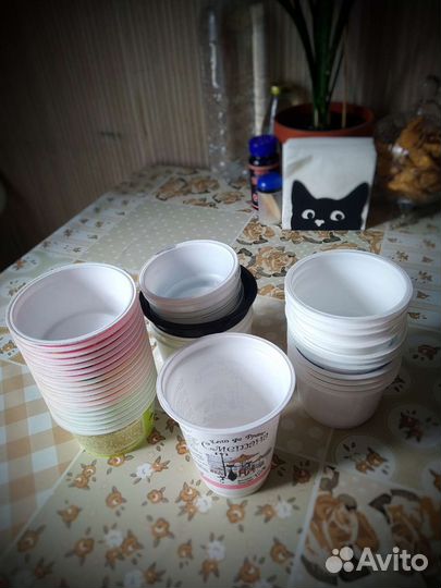 Баночки из под йогуртов, сметаны и пр