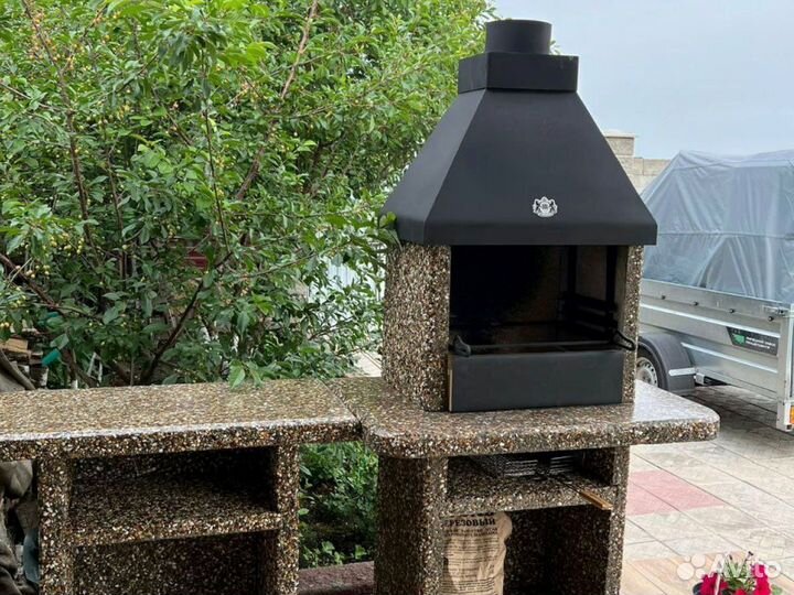 Печь барбекю модульная из камня
