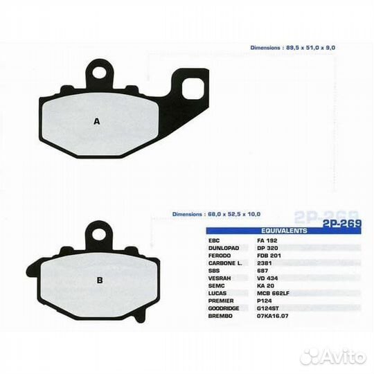 Nissin Тормозные колодки 2P-269SS (434)