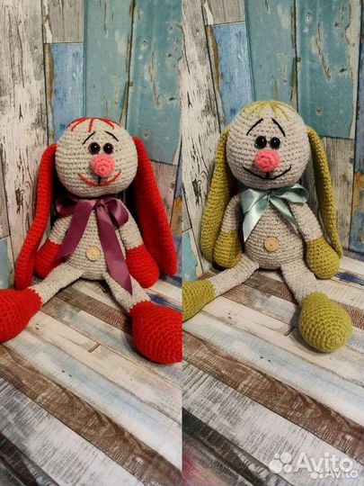 Вязаные игрушки заяц