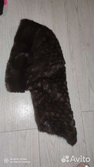 Новая норковая шапка-косынка