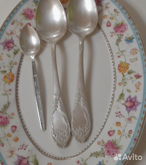 Мельхиоровые стол. ложки 2шт, зиш,серебрение