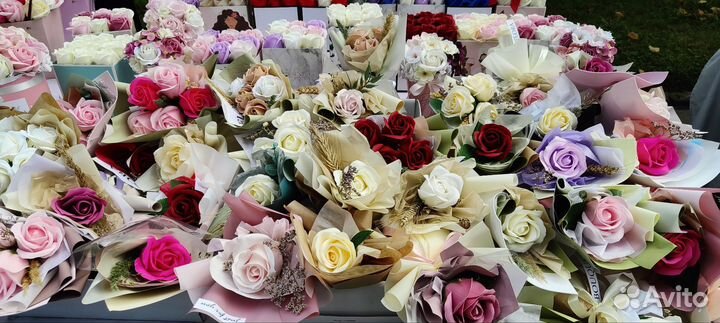 Букеты из мыльных цветов на День Учителя