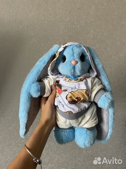 Мягкая игрушка заяц меховой