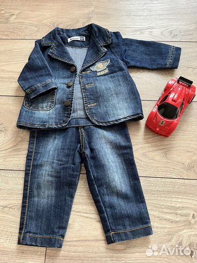 Джинсовый костюм на мальчика 68 см
