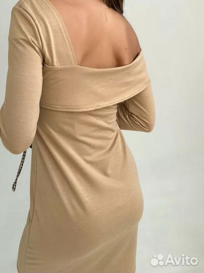 Платье женское вечернее новое бежевое
