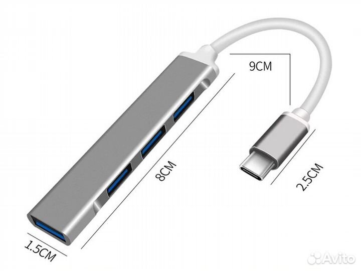 Type-C USB Hub для MacBook, Huawei и телефонов