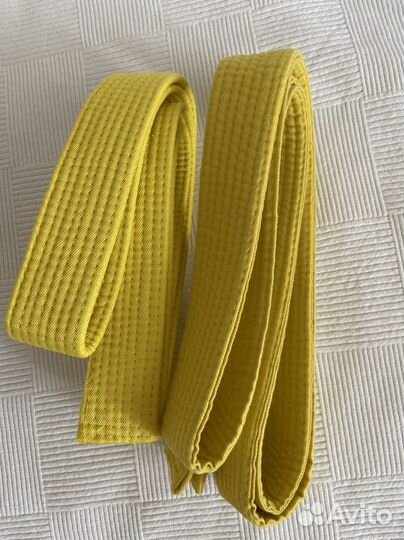 Пояс для айкидо, тхэквондо (желтый) 2 штуки