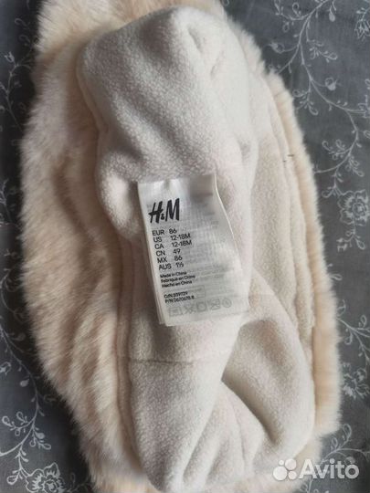 Шапка ушанка детская H&M варежки