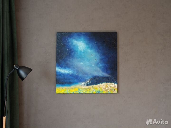 Большая картина маслом на холсте пейзаж