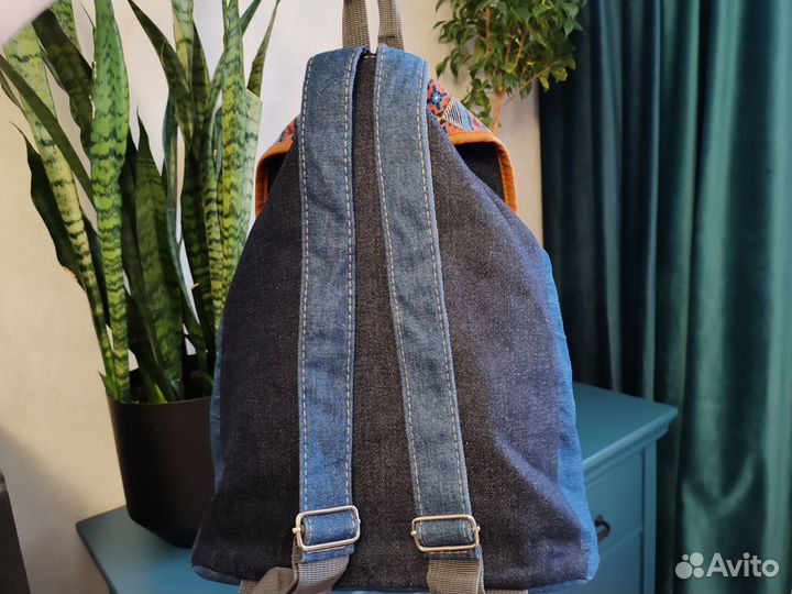 Рюкзак джинсовый женский бохо