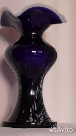 Ваза синее стекло СССР
