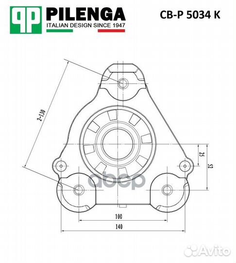 Опора верхняя передней стойки правая с подш. BO