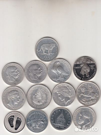 Монеты крупное серебро иностранщина