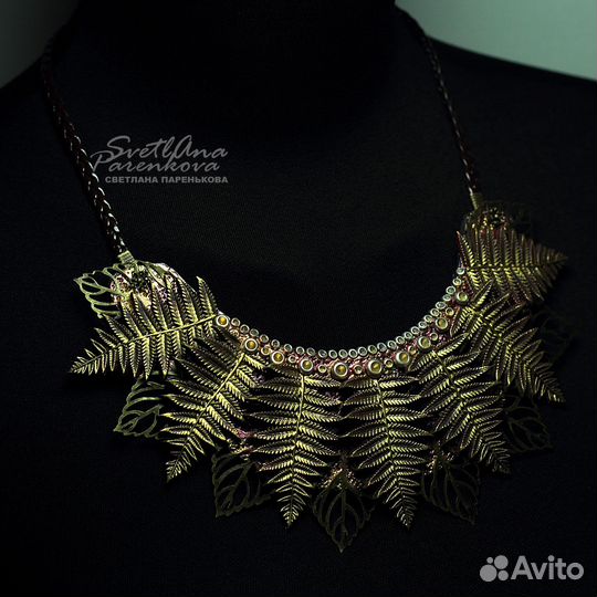Колье загадка папоротника дизайнерские украшения